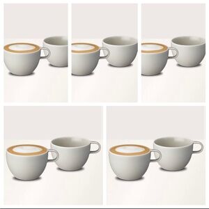 BRAND NEW IN BOXES! 5x Nespresso Off-White Coffee Latté Mug Box Sets Chic $140